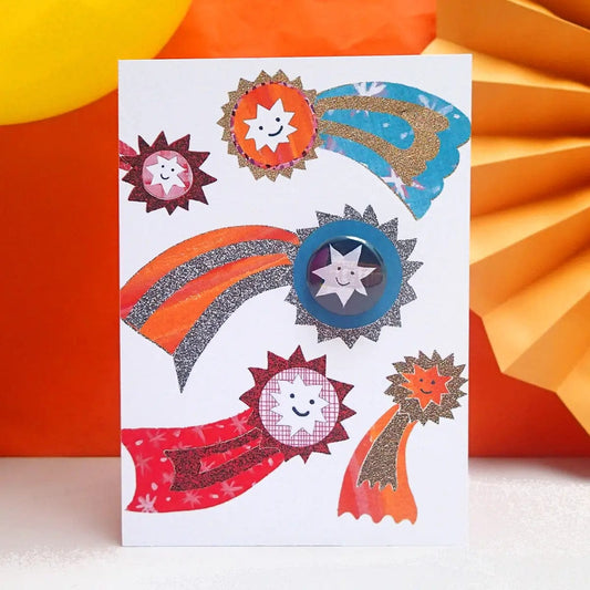 The Black Rabbit Cards Shooting Stars - Greeting Card with Badge - K37