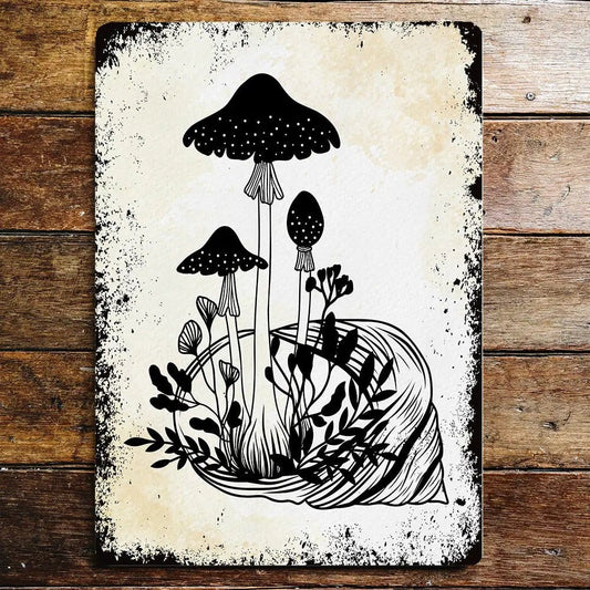 The British Metal Signs Company Signs and Memoboards Mushroom Shell Mystical Metal Wall Sign Plaque