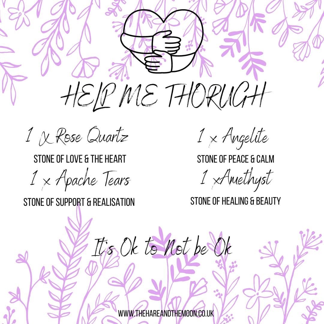 The Hare and The Moon Crystals Help me Through Crystal Stone Set - TRA77