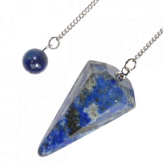 The Hare and The Moon Crystals Lapis Lazuli Faceted Cone Pendulum - Stone of Inner Truth & Clarity - PX24