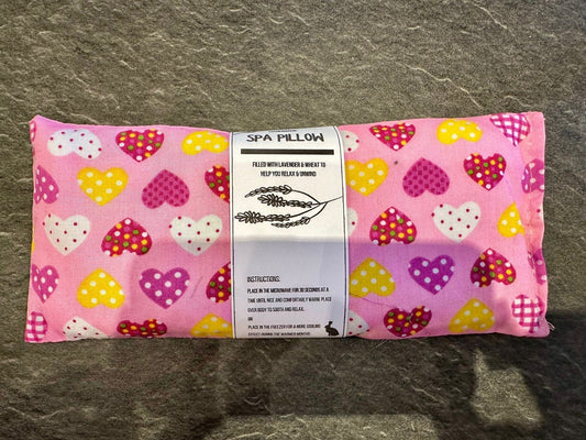 The Hare and the Moon Pink Spa Pillow Hearts