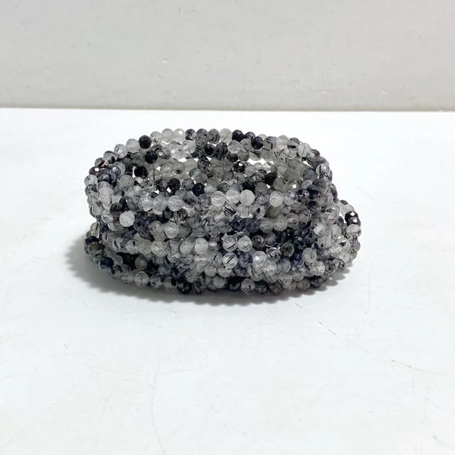 Multi-Faceted Tourmalinated Quartz Bracelet - MFB6
