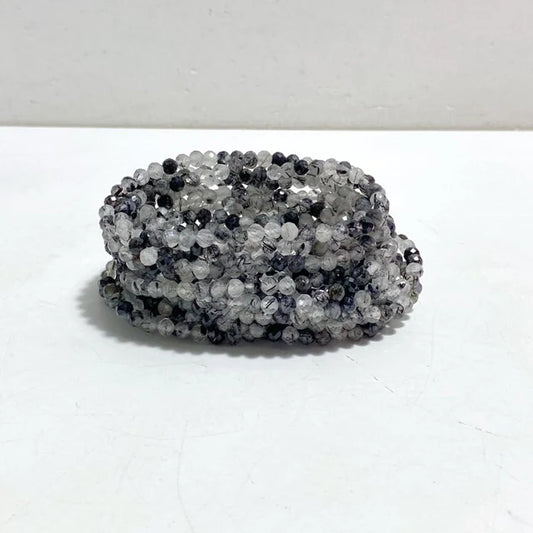 Multi-Faceted Tourmalinated Quartz Bracelet - MFB6