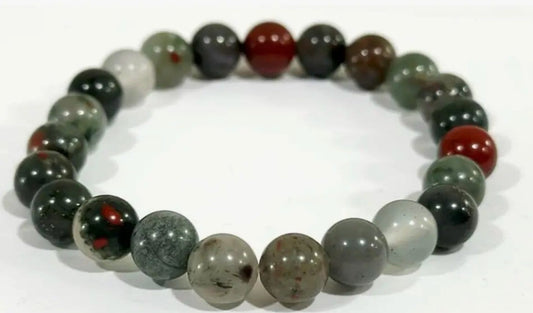 Wise Skies Bracelets African Bloodstone Crystal Healing Bracelet - Stone of Health and Revitalisation - CS1234