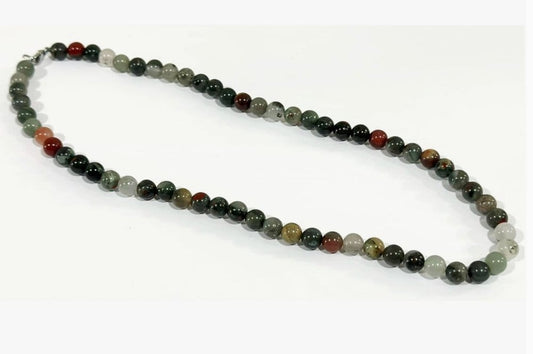 Wise Skies Necklaces African Bloodstone Crystal Healing Necklace - Stone of Health and Revitalisation - CS1241