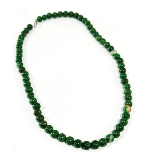 Wise Skies Necklaces African Green Jade Authentic Crystal Stone Beaded Necklace  - CS1487