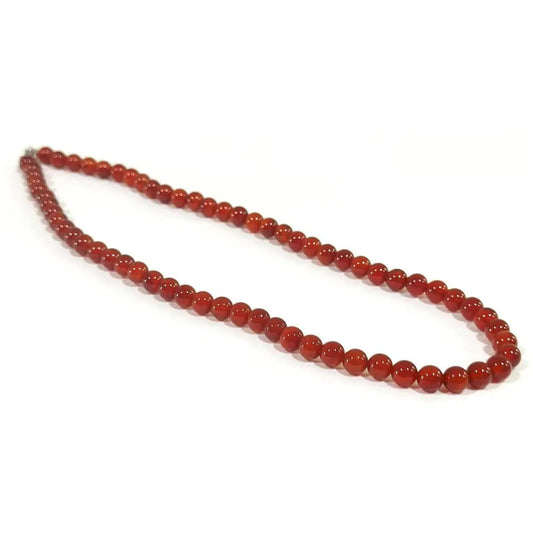 Wise Skies Necklaces Carnelian Authentic Crystal Real Stone Beaded Necklace 8mm - NRW23
