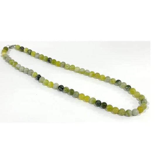 Wise Skies Necklaces Flowery Jade Authentic Real Crystal Stone Beaded Necklace - CS1449