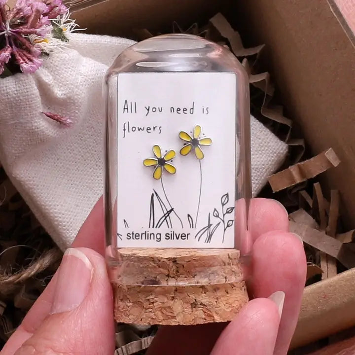 TT51037 - 'All You Need' Yellow Daisy Earrings