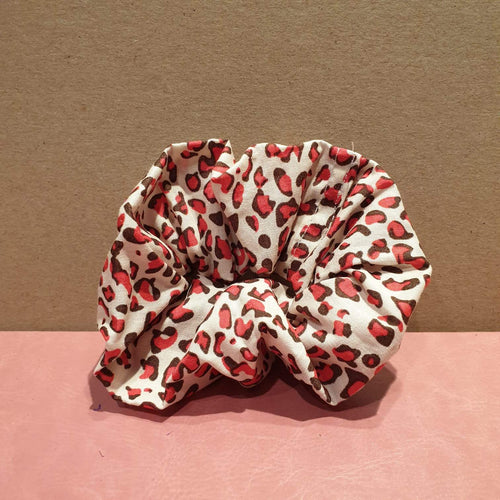 Red Animal Print Hair Scrunchie freeshipping - The Hare and the Moon