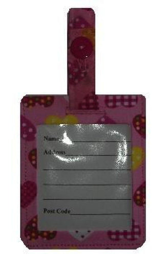Pink Hearts Luggage Identity Bag Tag freeshipping - The Hare and the Moon