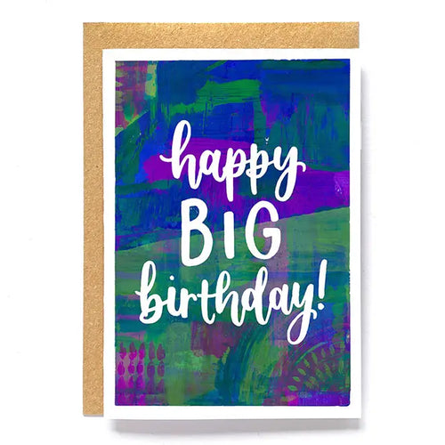 Abstract Birthday Greeting Card - Happy Big Birthday! - NTS1 - The Hare and the Moon