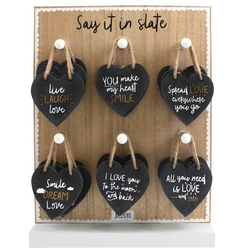 SLATE HEART HANGING DECORATIONS freeshipping - The Hare and the Moon