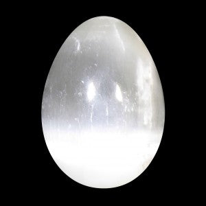 Selenite Egg - Stone of Cleansing & Neutralising -EG19 - The Hare and the Moon