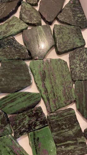 Ruby Zoisite Flat Stone - The Stone of Understanding - The Hare and the Moon