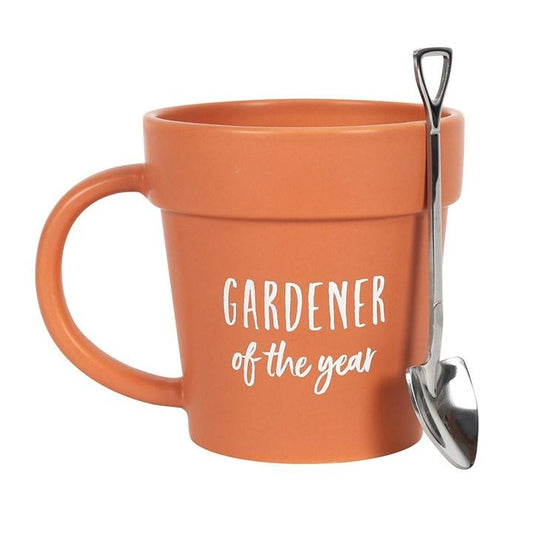 GARDENER OF THE YEAR POT MUG AND SHOVEL SPOON freeshipping - The Hare and the Moon
