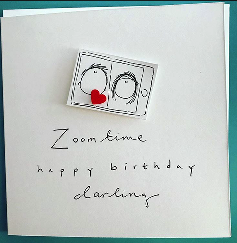 Zoom Time Happy Birthday Greeting Card - WH021 freeshipping - The Hare and the Moon
