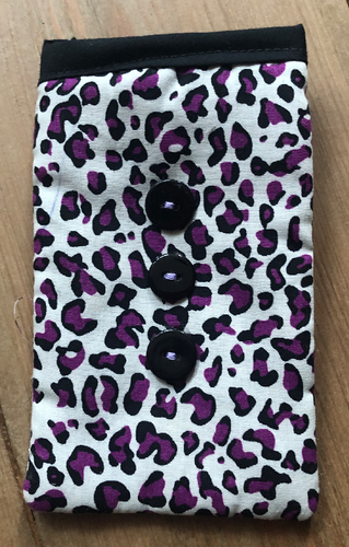 Purple Animal Print Mobile Phone Sock Pouch freeshipping - The Hare and the Moon