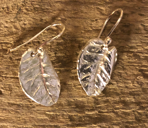 Sterling Silver Leaf Earrings - RABJ015 - The Hare and the Moon