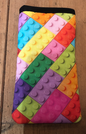 Toy Brick Print Mobile Phone Sock Pouch - The Hare and the Moon