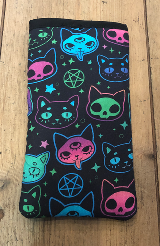 Space Cats Print Mobile Phone Sock Pouch - The Hare and the Moon