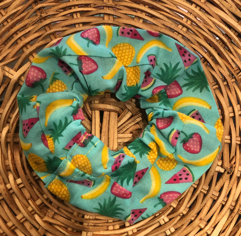 Summer Retro Pineapple Print Hair Scrunchie - The Hare and the Moon