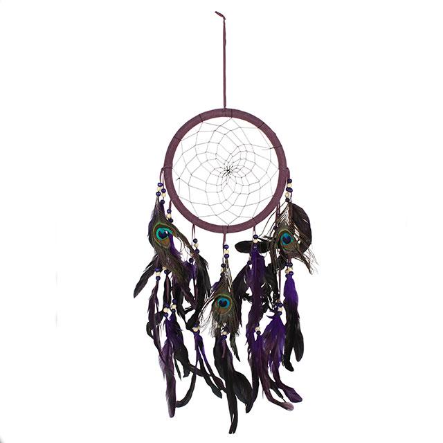 Purple Peacock Feather Dreamcatcher freeshipping - The Hare and the Moon