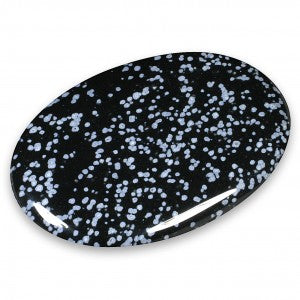 Snowflake Obsidian Palm Stone - Stone of Acknowledgement - PS008 - The Hare and the Moon