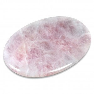 Rose Quartz Palm Stone - Stone of Love and the Heart - PS19 - The Hare and the Moon