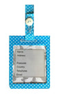Powder Blue Polka Dot Luggage Identity Bag Tag freeshipping - The Hare and the Moon