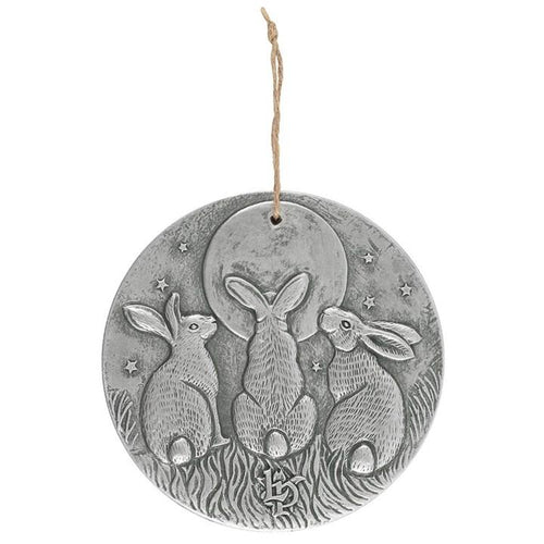 SILVER EFFECT MOON SHADOWS PLAQUE BY LISA PARKER freeshipping - The Hare and the Moon