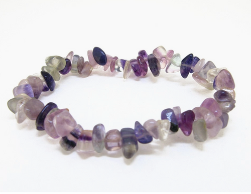 Rainbow Fluorite Chip Bracelet - The Stone of Coordination- CH19 - The Hare and the Moon