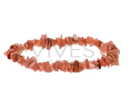 Rhodochrosite Chip Bracelet- CB49 - The Hare and the Moon