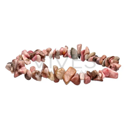 Rhodonite Chip Bracelet - Stone of Love & Discovery - CB865 - The Hare and the Moon