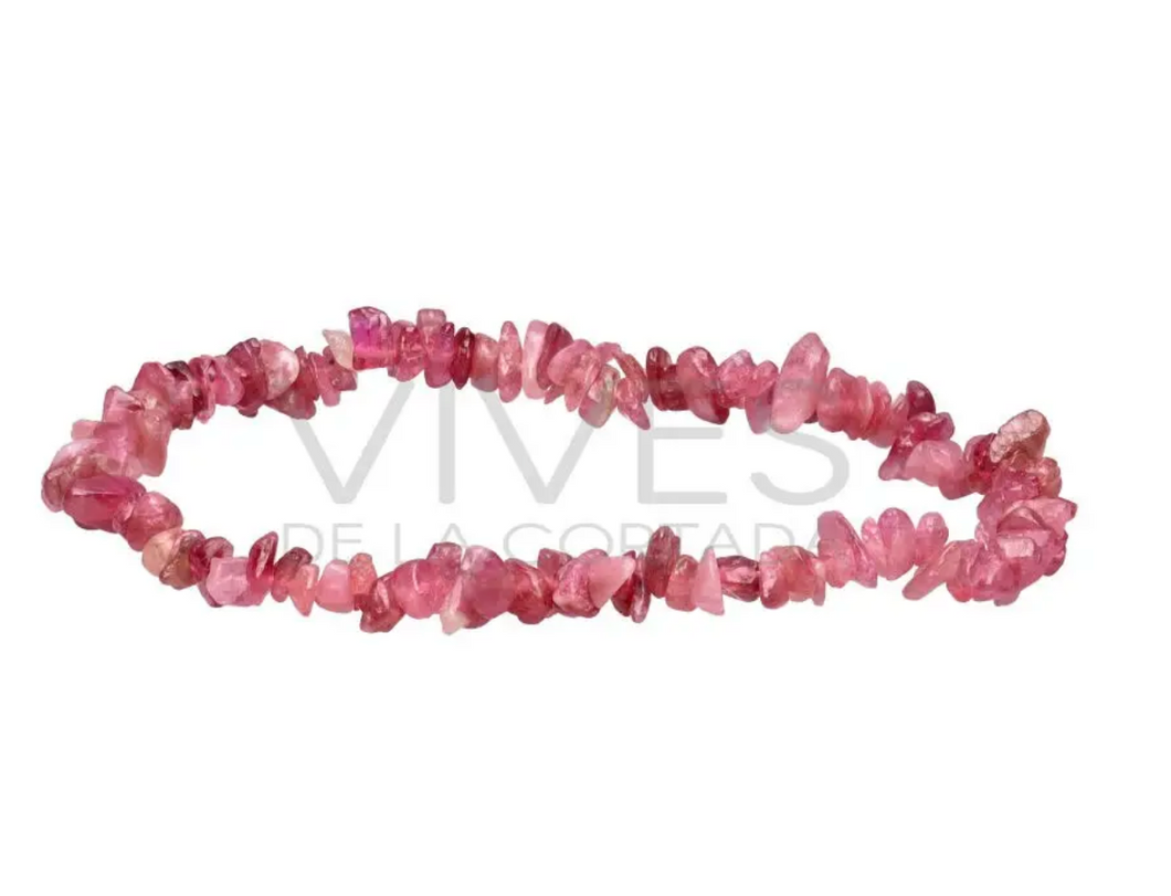 Pink Tourmaline Chip Bracelet  - The Stone of Self Love- CB77 - The Hare and the Moon