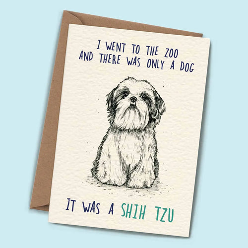 Shih Tzu Greeting Card - BW11 - The Hare and the Moon