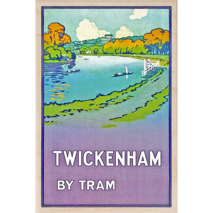 TWICKENHAM wooden postcard (Greeting Card) - WP18 - The Hare and the Moon