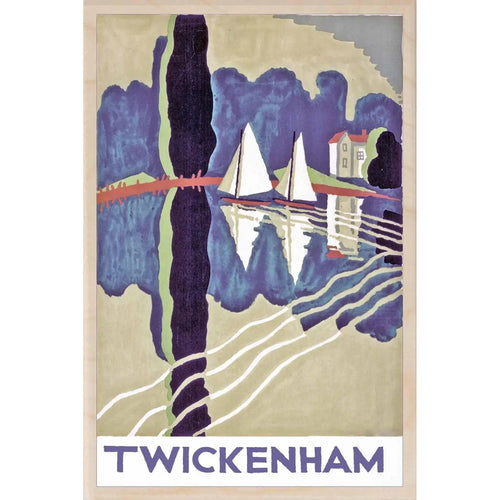 TWICKENHAM wooden postcard (Greeting Card) - WP19 - The Hare and the Moon