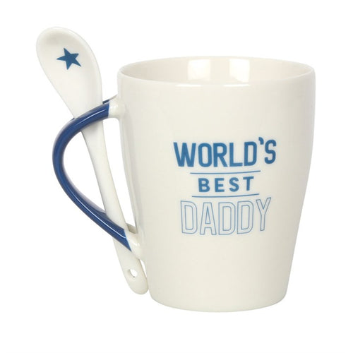 WORLD'S BEST DADDY CERAMIC MUG AND SPOON SET - The Hare and the Moon