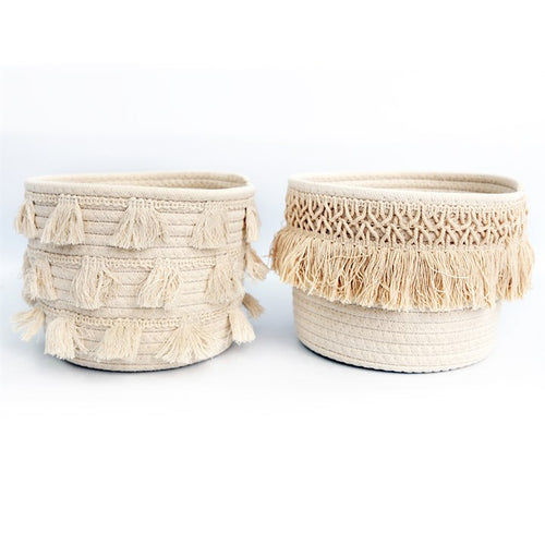 WOVEN TASSEL STORAGE BASKET freeshipping - The Hare and the Moon
