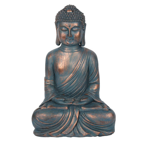 Small Blue Hands in Lap Sitting Buddha freeshipping - The Hare and the Moon