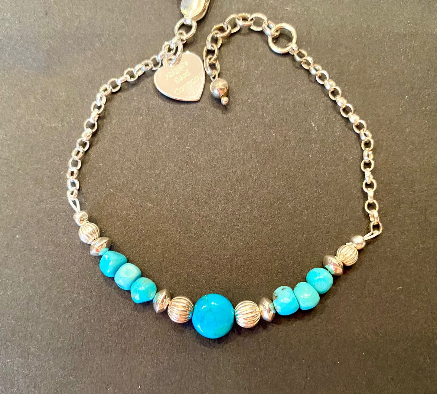 Abigails Bead Company Bracelets Aqua Chalcedony Connector, Turquoise & 925 Beaded Bracelet - AB413