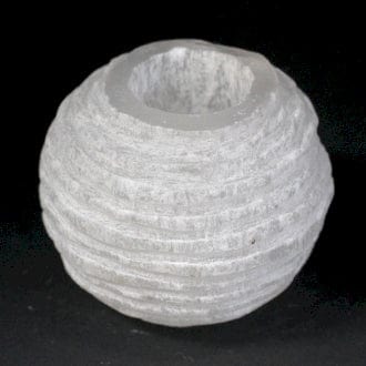 Ancient Wisdom Crystals Selenite Snowball Candle Holder - 8 cm - Stone of Cleansing & Neutralising