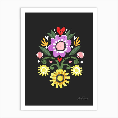 Retro Flowers Print - LS7 - The Hare and the Moon