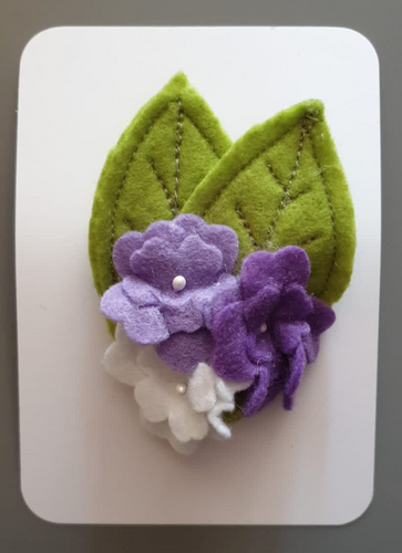 Purple Felt Flower Brooch - FB02 freeshipping - The Hare and the Moon