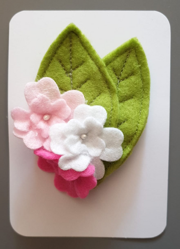 Pink Felt Flower Brooch - FB03 freeshipping - The Hare and the Moon