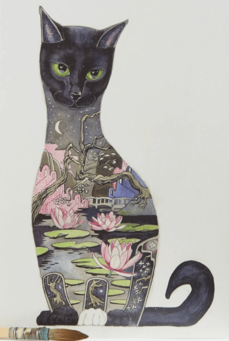 DM Cards Black Cat Greeting Card - DM20