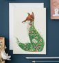 DM Cards Fox in a Meadow Greeting Card - DM23
