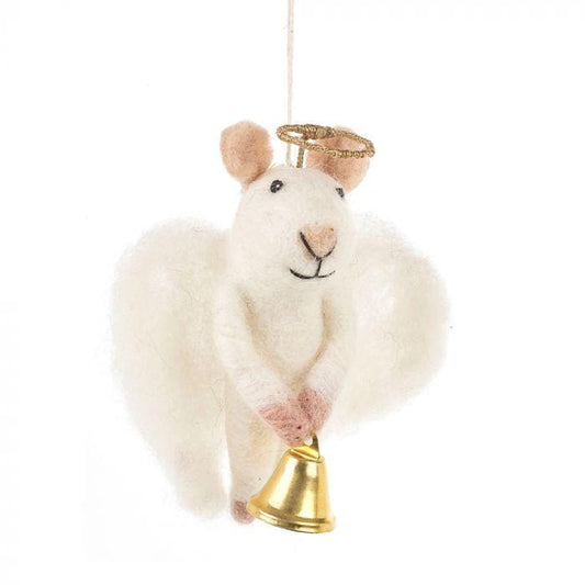 Felt So Good Christmas Decorations Handmade Felt Hanging Angelica Mouse Christmas Tree Decor - FT2