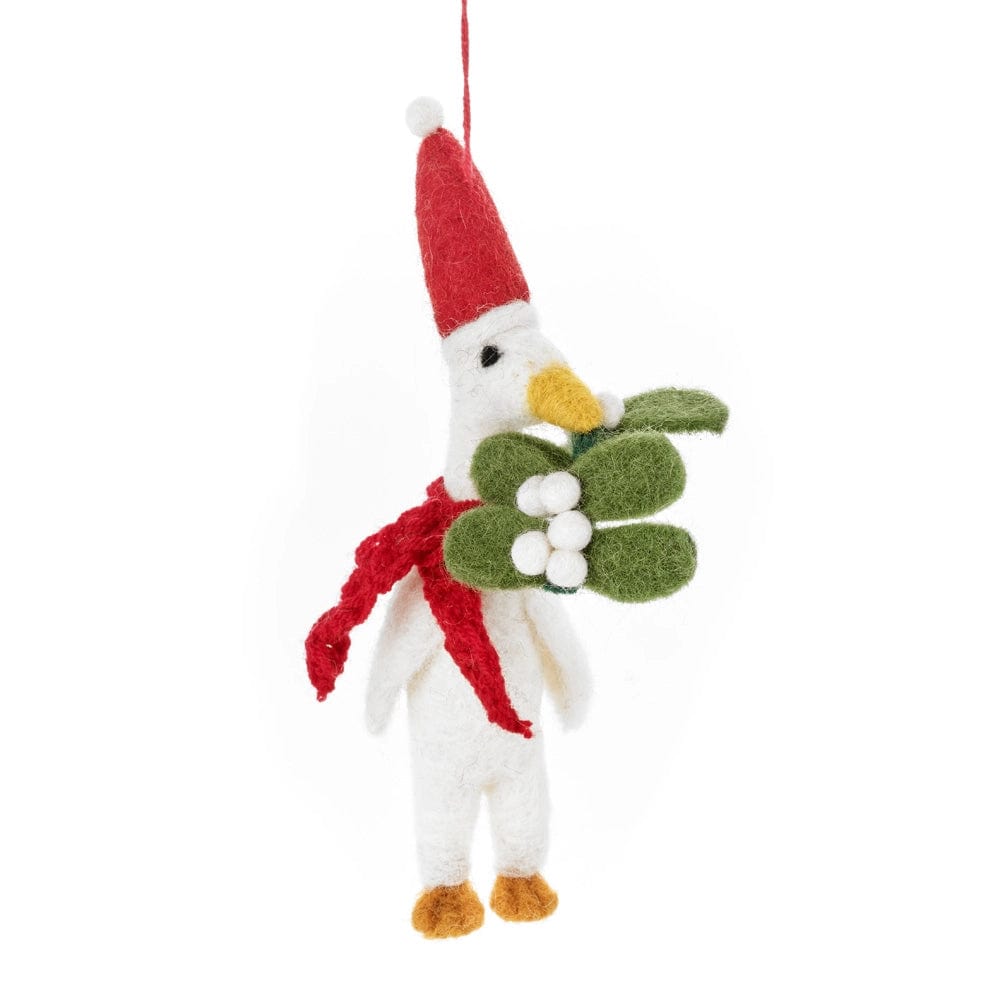 Felt So Good Christmas Decorations Handmade Felt Hanging Christmas Quacker Duck Decoration - CCCQ